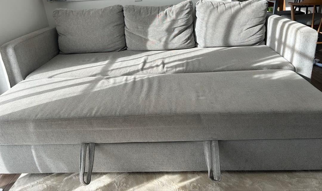 ニトリ 布張りカウチソファーベット(ノアーク2 GY)