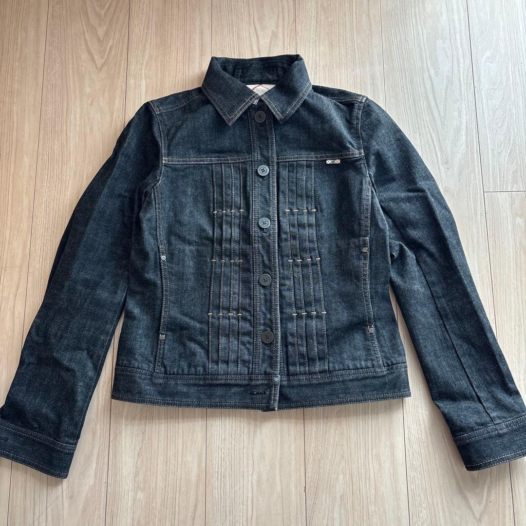 ☘*有様 バーバリー　デニムジャケット　黒　L