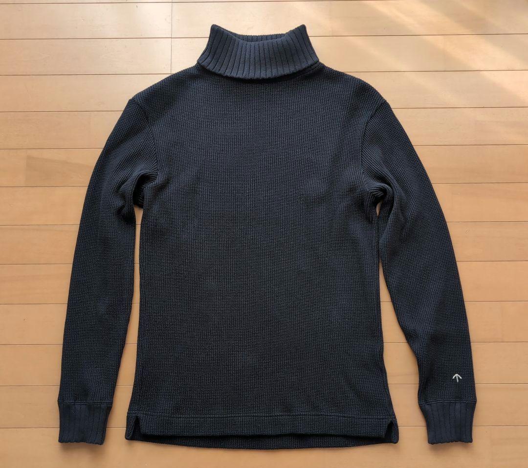 美品 ナイジェルケーボン ワッフルタートルネック 48　ダークネイビー
