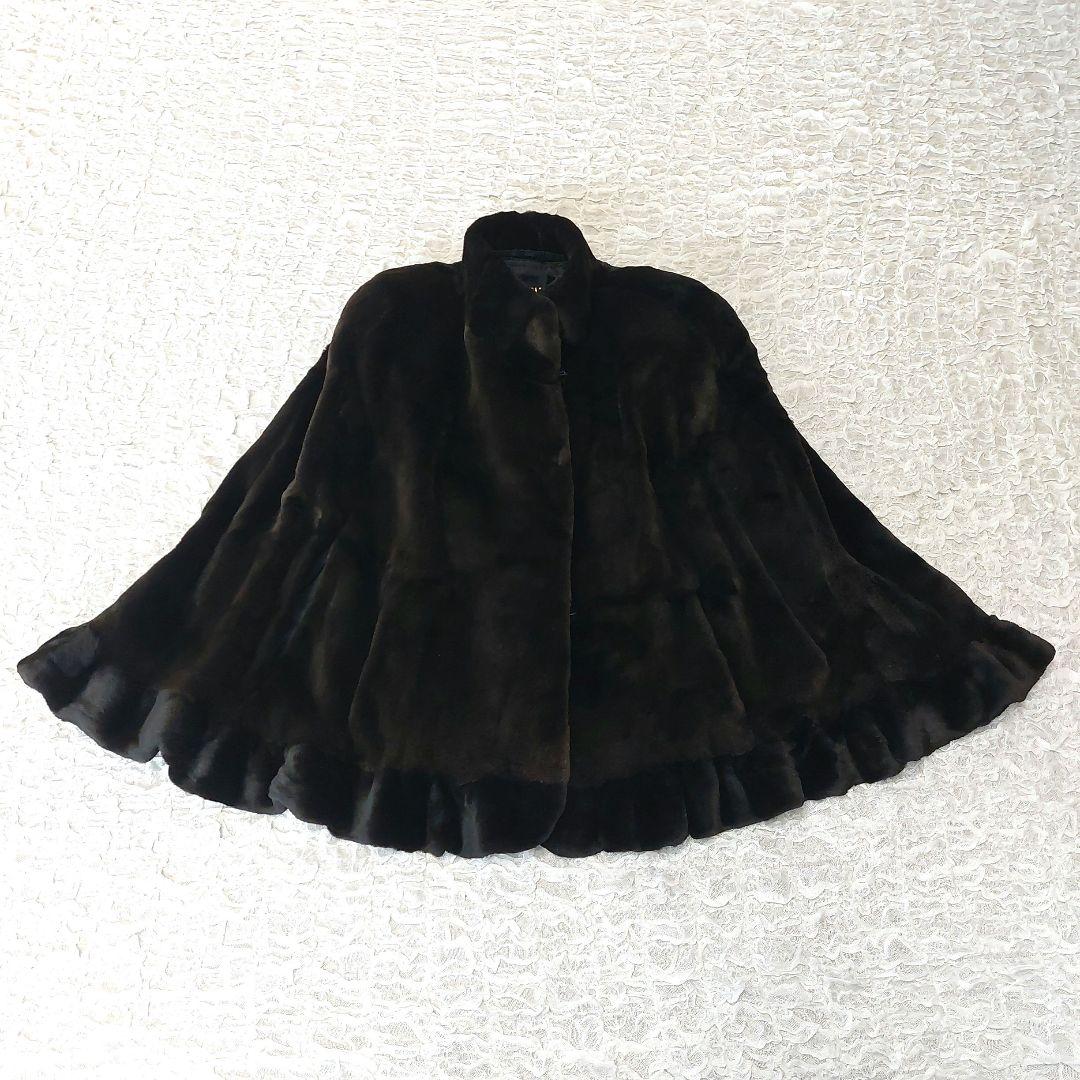 極上の肌触り シェアードミンク イタリアARIANNA フレア ケープコート