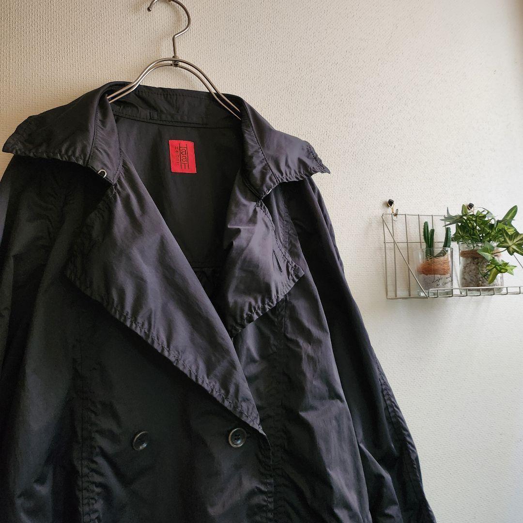 ム*カ様 b6 良品 HaaT/イッセイミヤケ ロング トレンチコート 黒/3