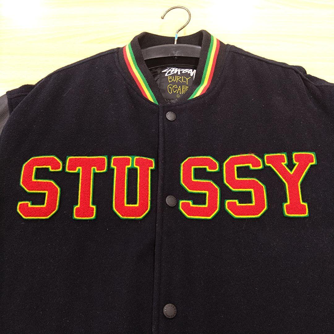 STUSSY スタジャン ブラック/レザー