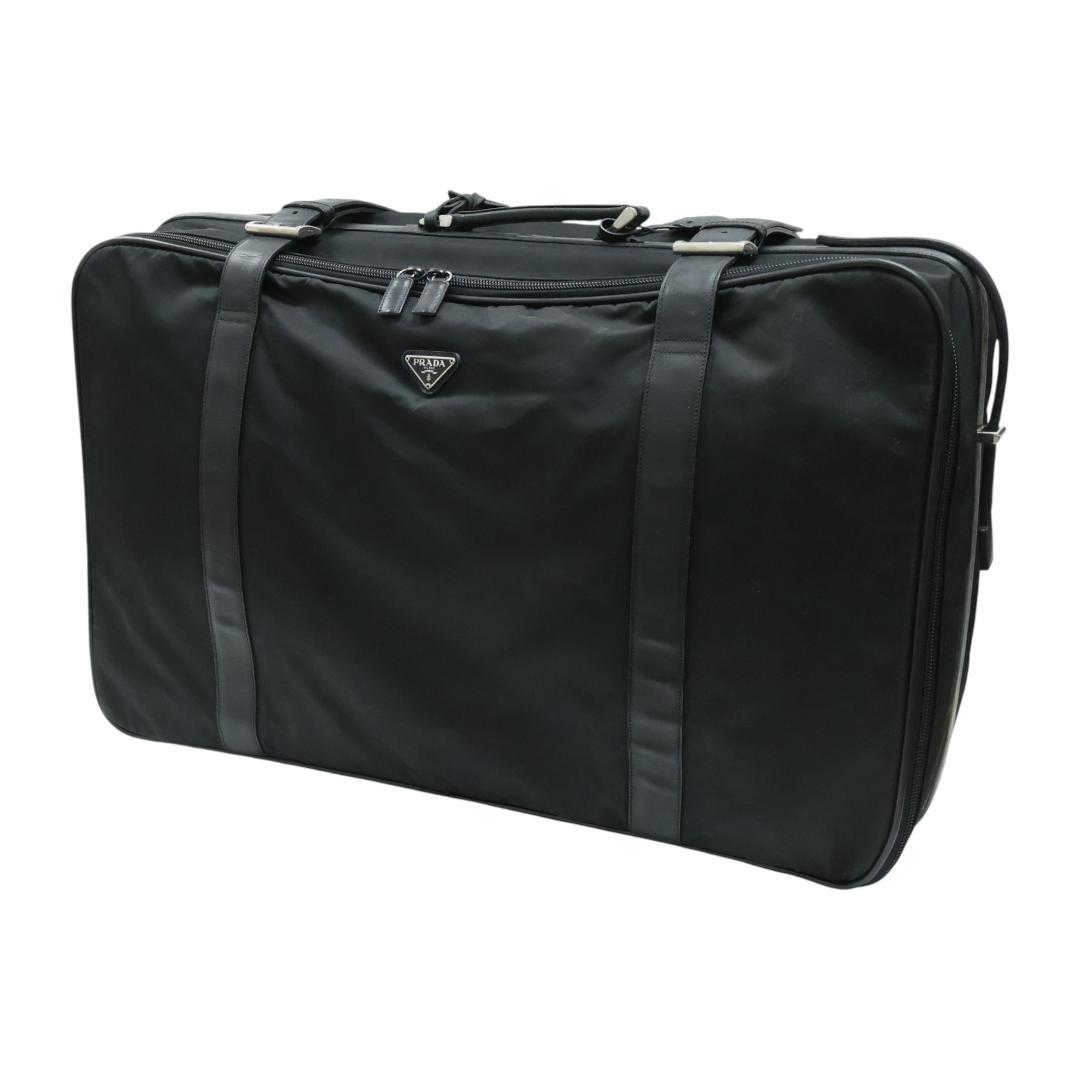 美品 PRADA プラダ キャリーバッグ ボストンバッグ 2way 3角ロゴ 黒