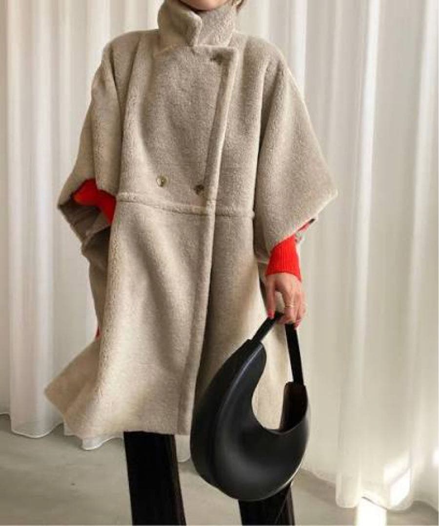 【美品】 Ameri VINTAGE リバーシブルボア ポンチョコート