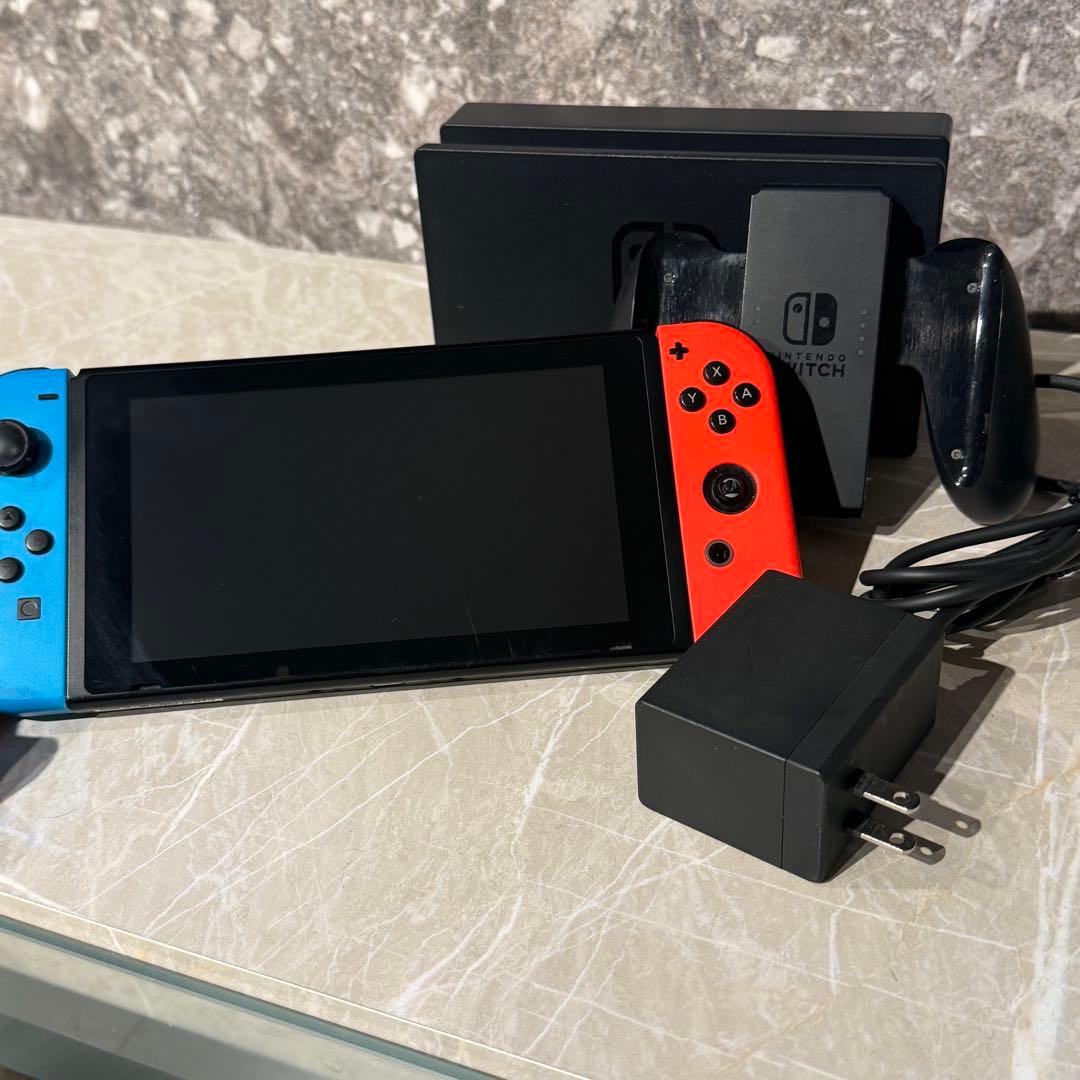 最終値下SD付NintendoSwitch本体赤/青 充電器.HDMI.マリカー