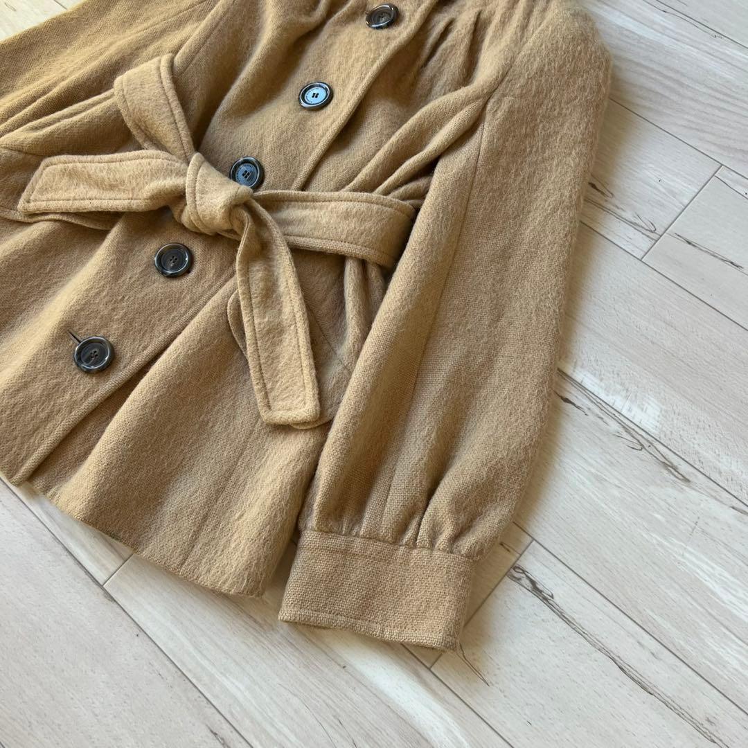 バーバリーブルーレーベル　ベルテッドコート　アルパカ　メガチェック　ノバチェック