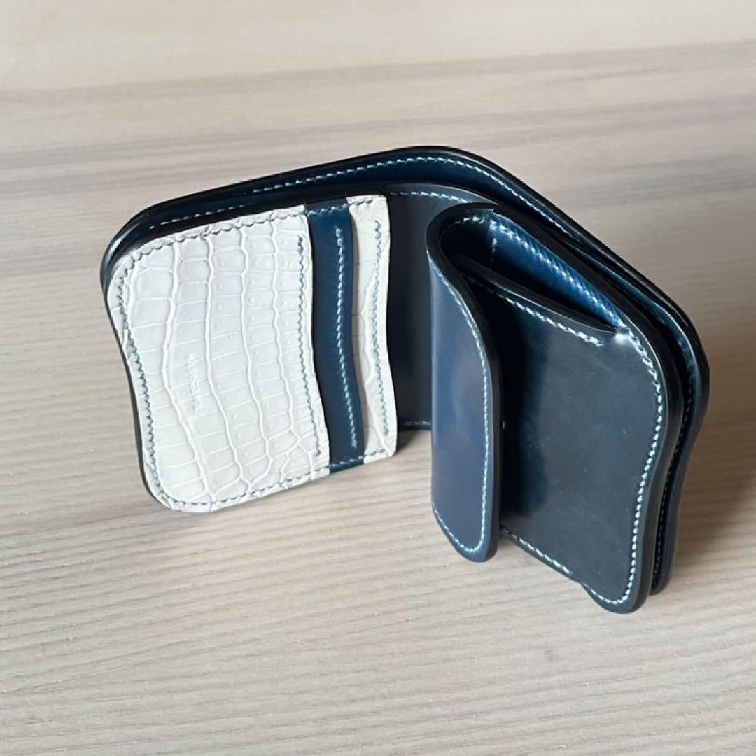 二つ折り財布 クロコダイル ポロサス ヒマラヤ コードバン