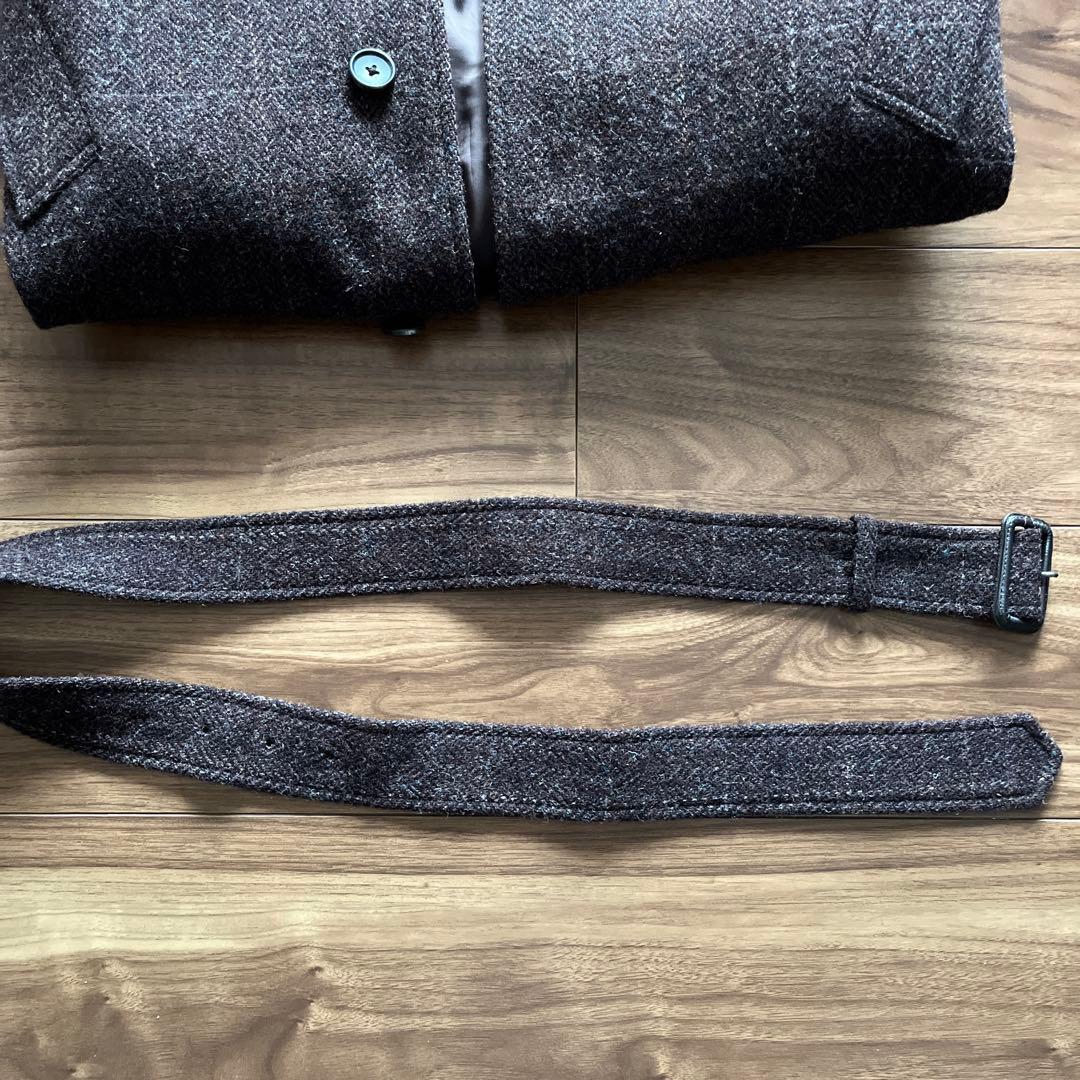 美品MHL コート マーガレットハウエル Harris Tweed ベルト付き