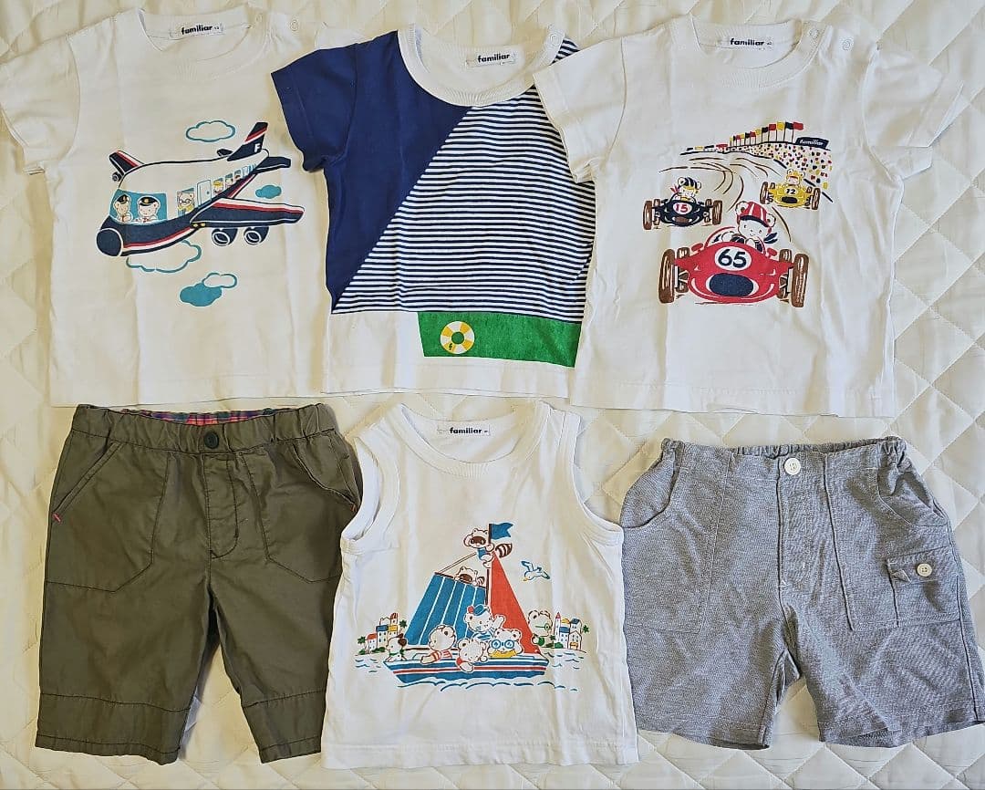 ファミリア familiar 90 おはなしTシャツ ショートパンツ 6点セット
