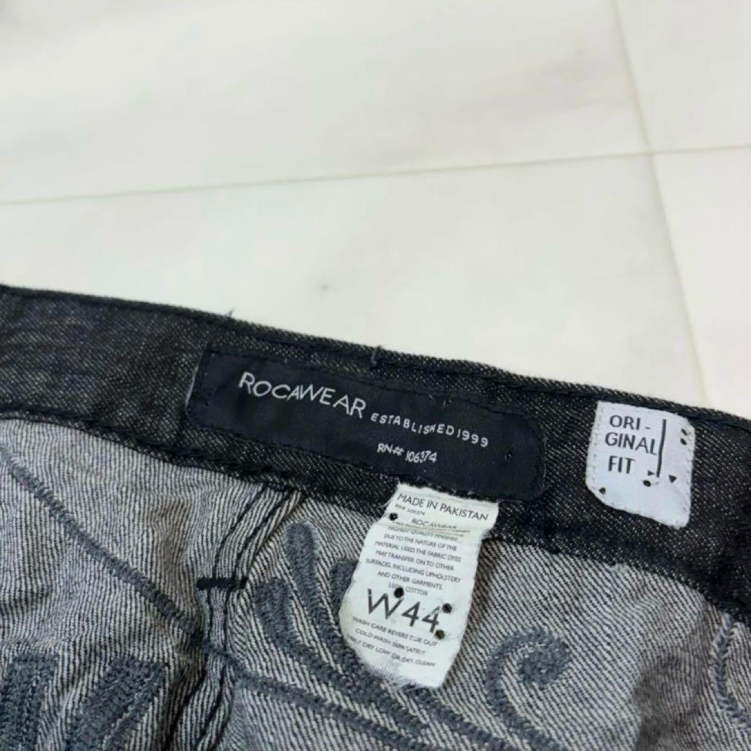 ロカウェア ROCAWEAR 極太　ブラックデニム　バギーパンツ　bboy 90