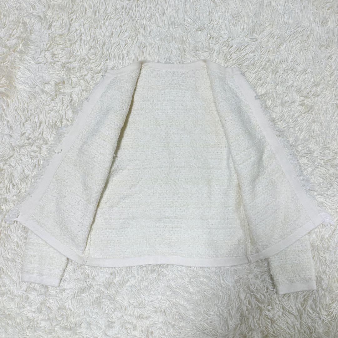 JENNE リボンツイードニットジャケット　M