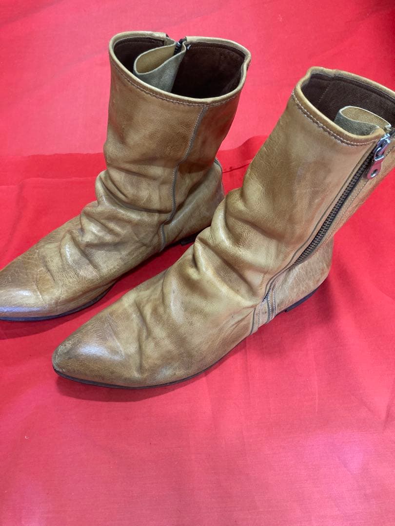 ミハラヤスヒロ　サイドジッププーツ　キャメル