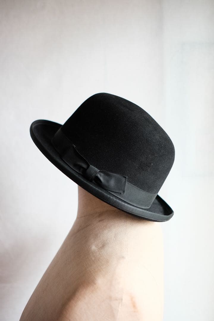 1930s アンティーク アメリカ ボーラーハット　7 1/2 ハット