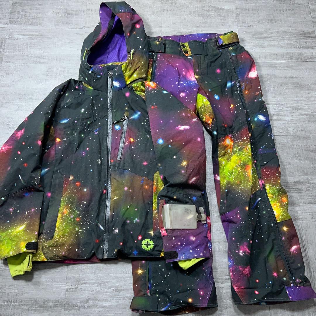 FABLICE ファブリス 総柄 宇宙 スキーウェア フルオープン ジップ S
