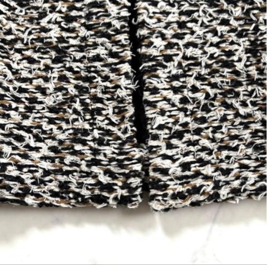 ミラオーウェン ミックスツイードニットカーディガン