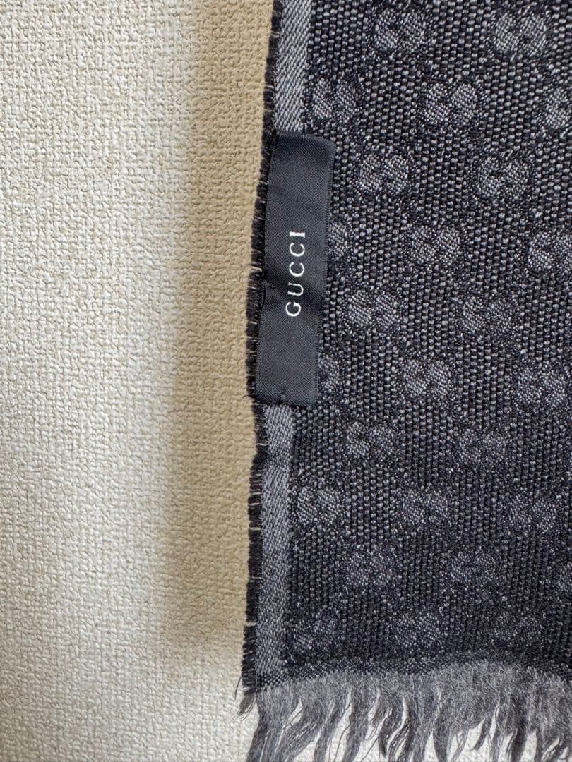 GUCCI グッチ ストール GG柄 ウール シルク イタリア製 正規品
