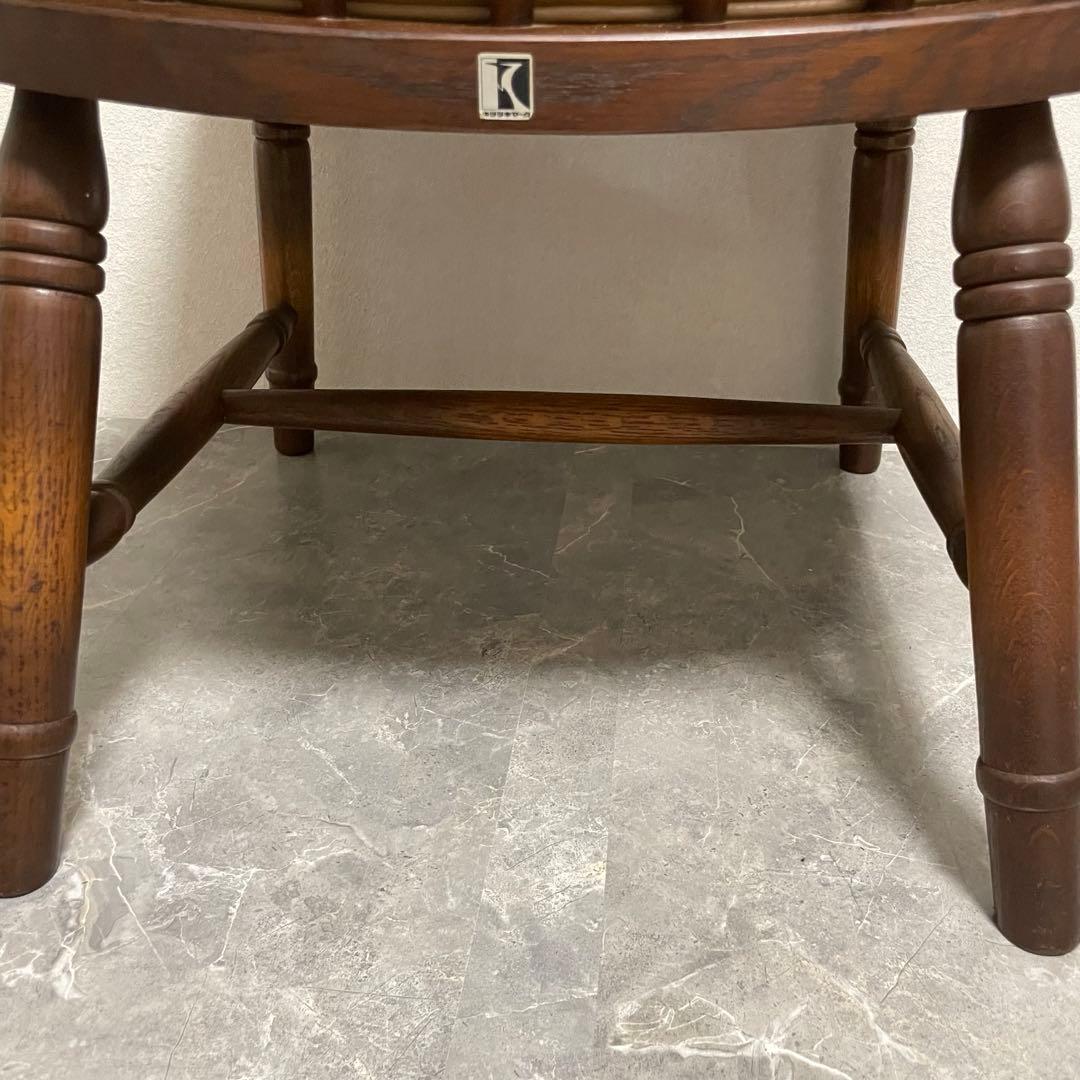 飛騨産業　キツツキ木製ダイニングチェアラタンバックチェア　ヴィンテージ古家具　②