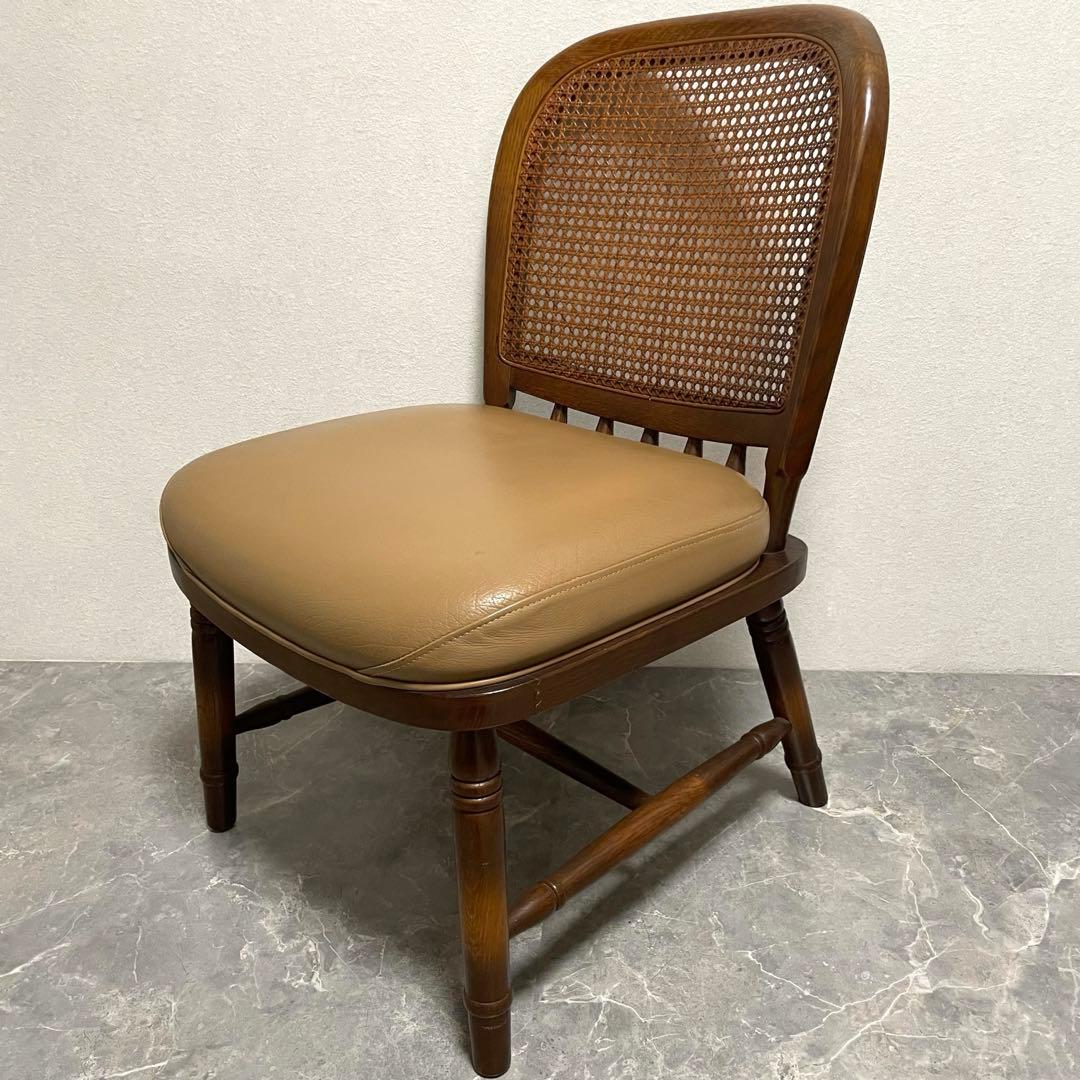 飛騨産業　キツツキ木製ダイニングチェアラタンバックチェア　ヴィンテージ古家具　②