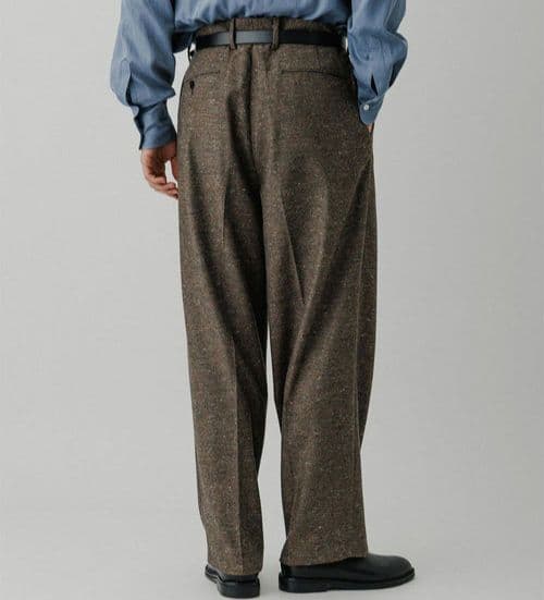 ADAM ET ROPE' ハードクロス 2プリーツ スラックス