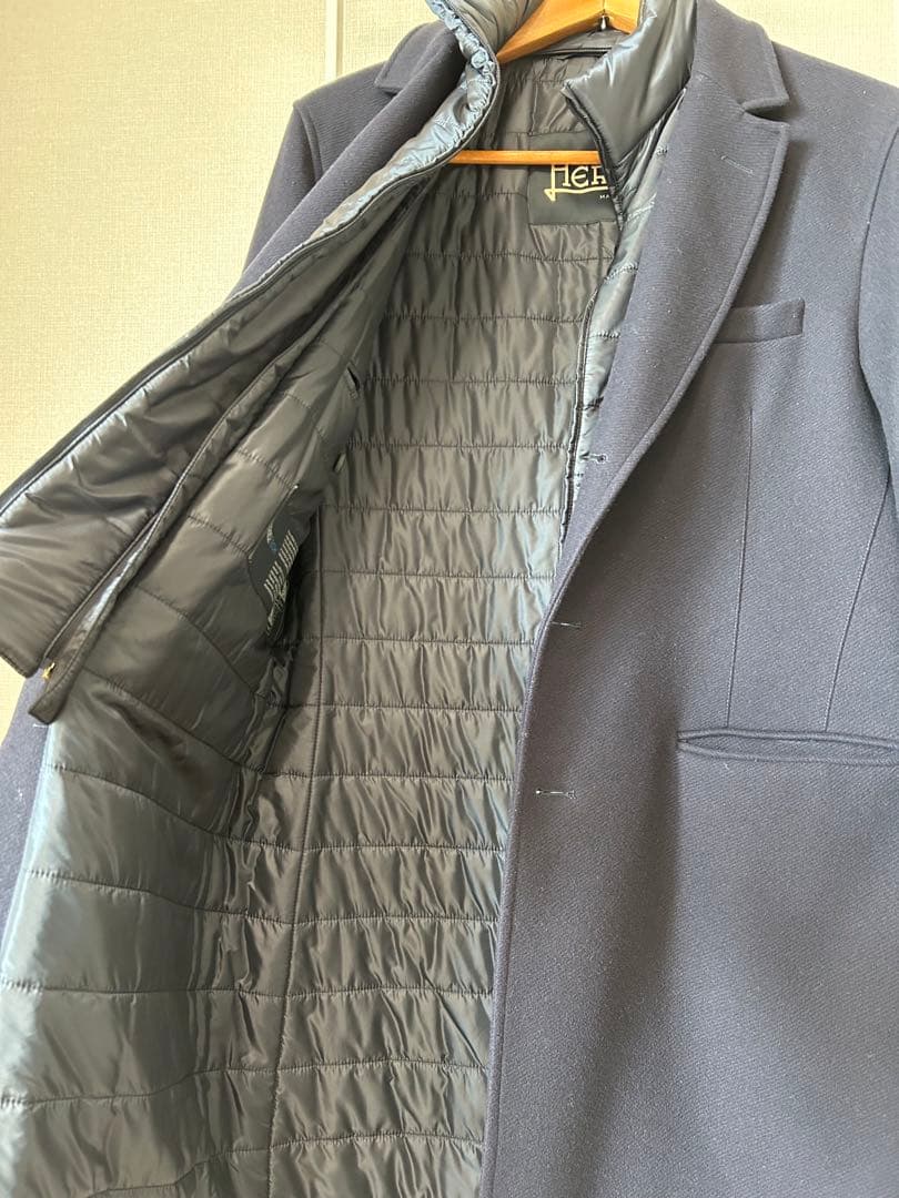 Herno チェスターコート　ネイビー　サイズ52 ウール　ヘルノ