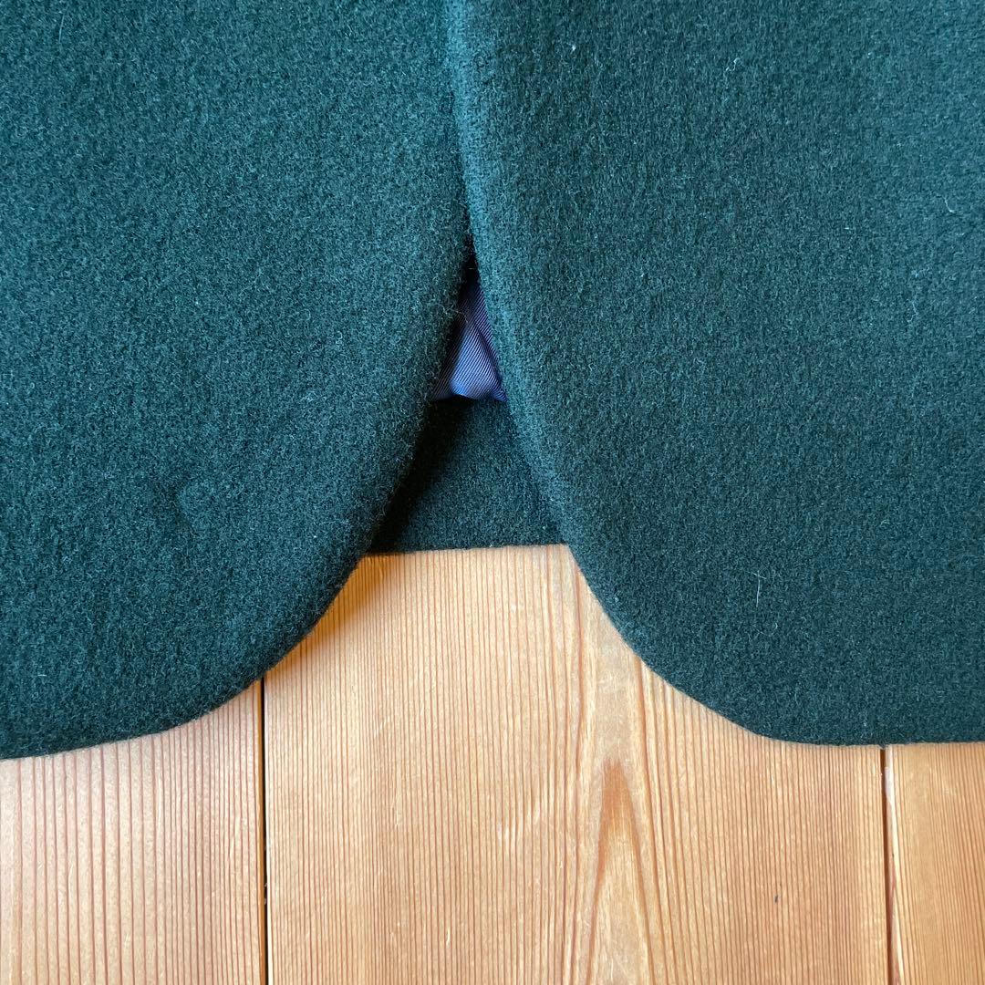 【パラスパレス】ノーカラーコート　ダークグリーン