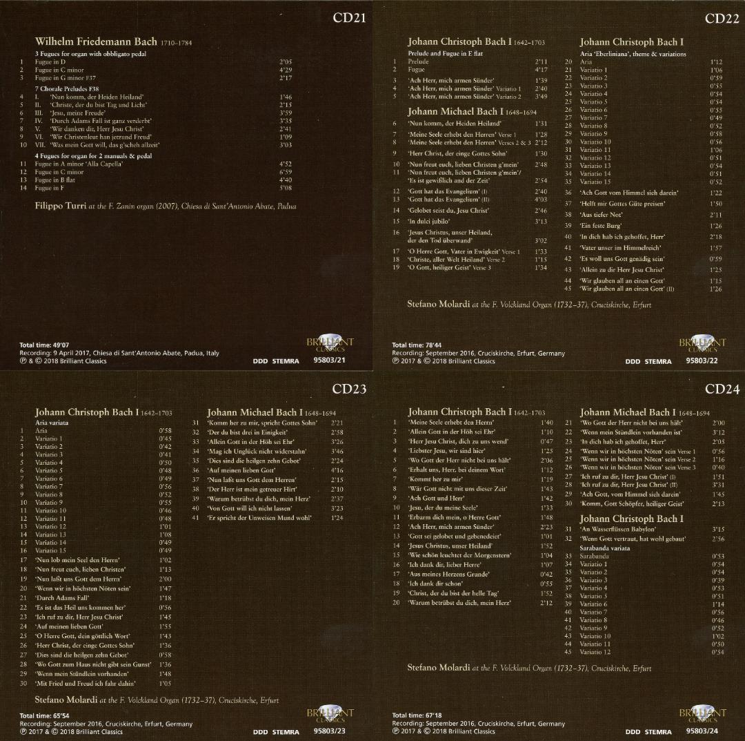 バッハ一族のオルガン曲集 ステファノ・モラルディ 24枚組