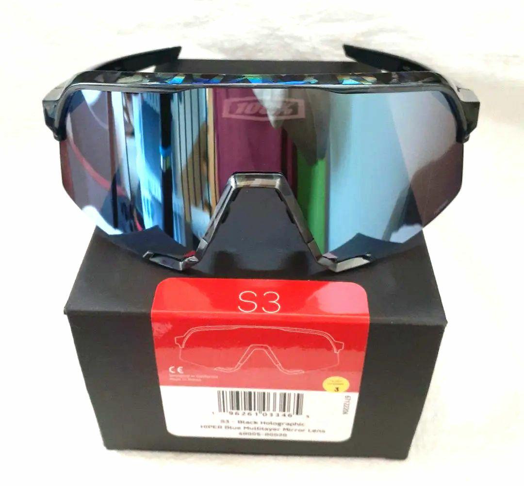 100% S3 ブラックホログラフィック ワンハンドレッド サングラス