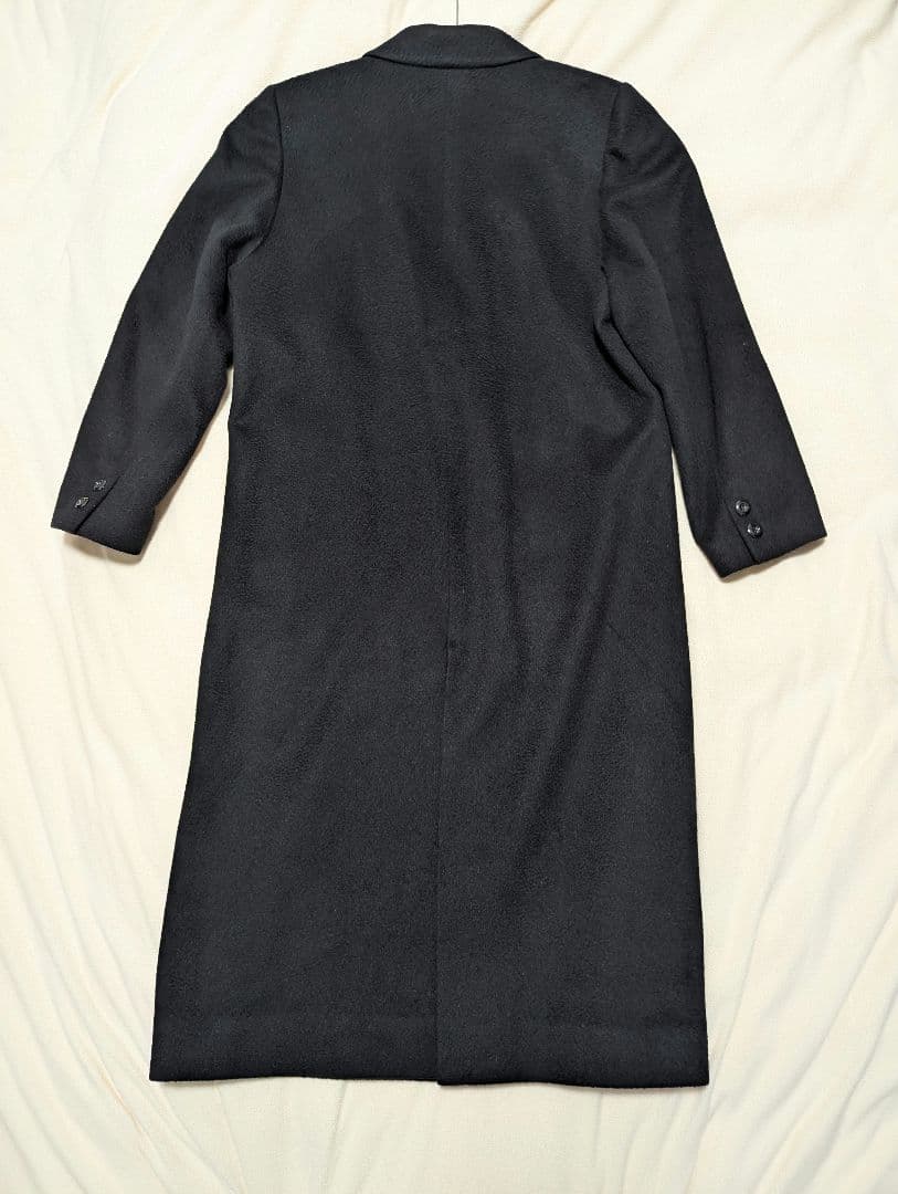 カシミヤ100% 黒 ブラック チェスターコート ロングコート