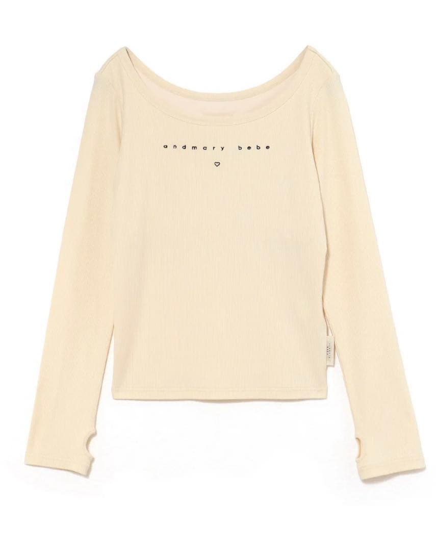 Mybebe logo tops アイボリー