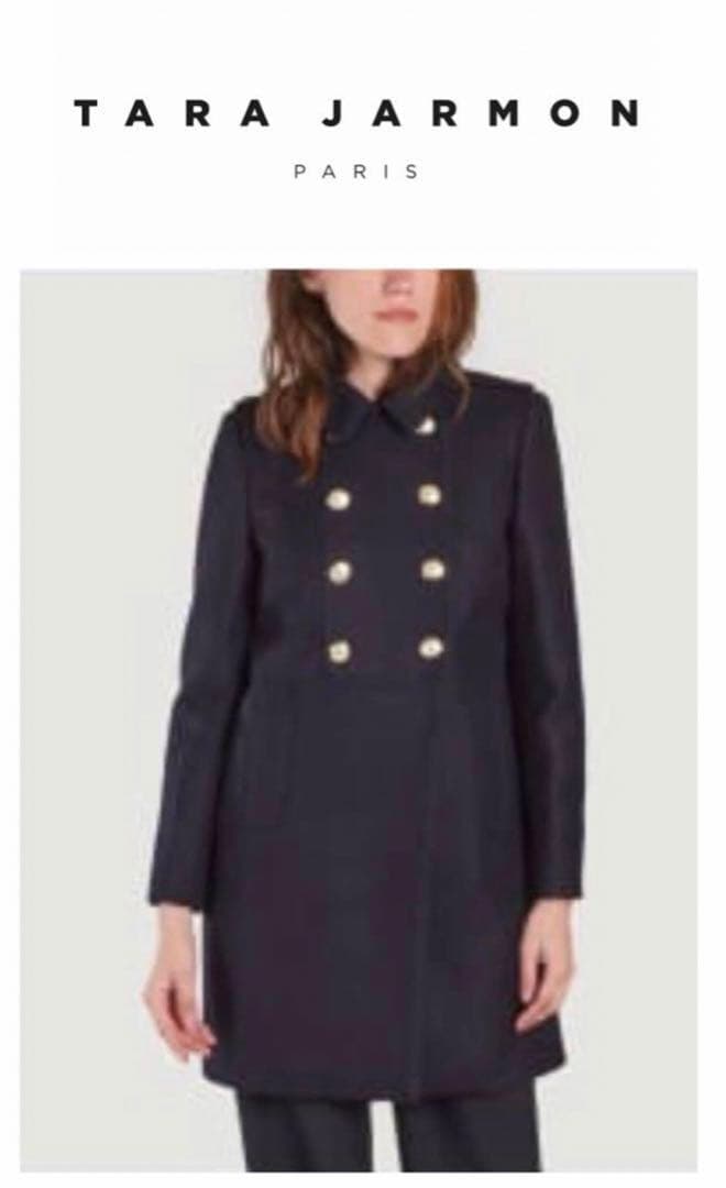 未使用に近い Tara Jarmon チェスターコート ネイビー