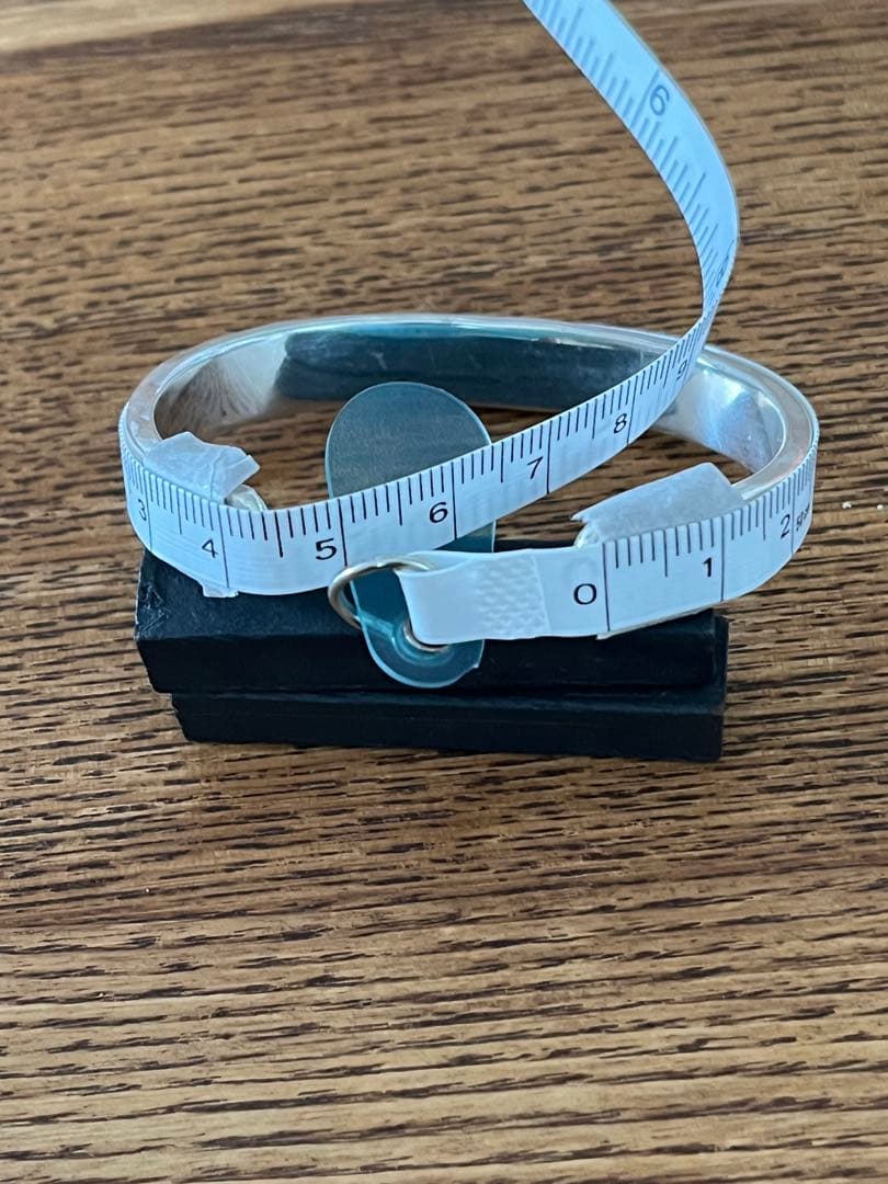 市松　シルバーバングル　ワンポイントゴールド