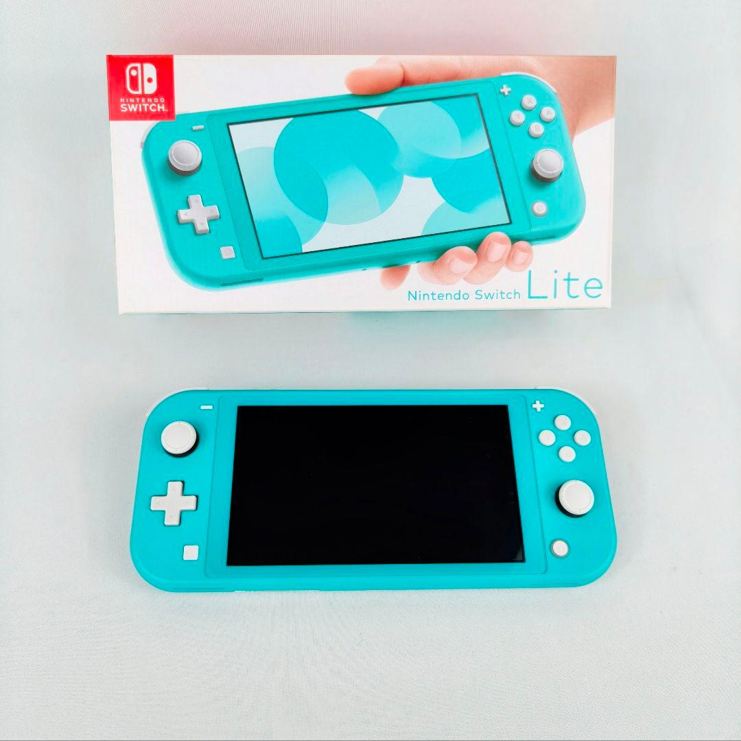 ニンテンドースイッチライト本体 充電器、箱付 ターコイズ Switch Lite