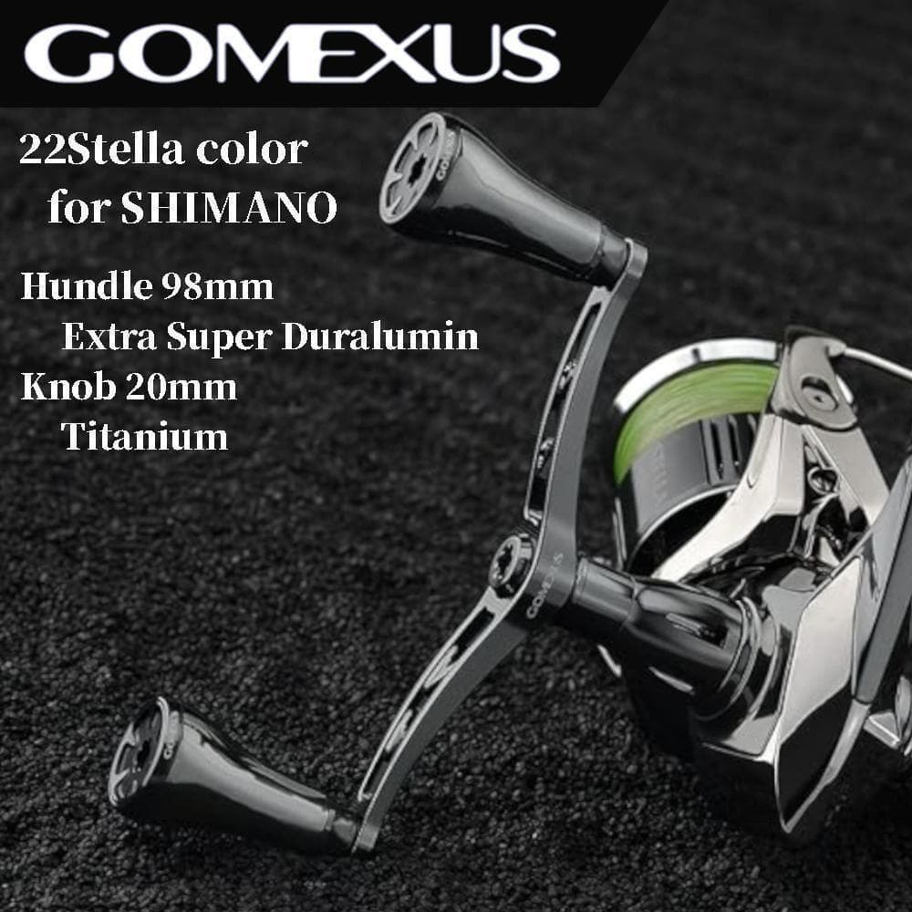 ゴメクサス　ダブルハンドル　T20チタンノブ　98mm シマノ　ステラカラー