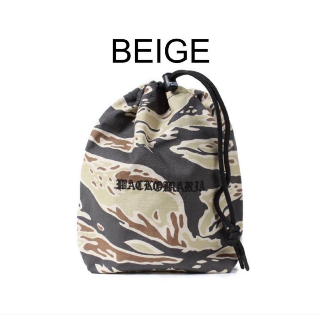 ベージュ wackomaria tiger カモ drawstring bag