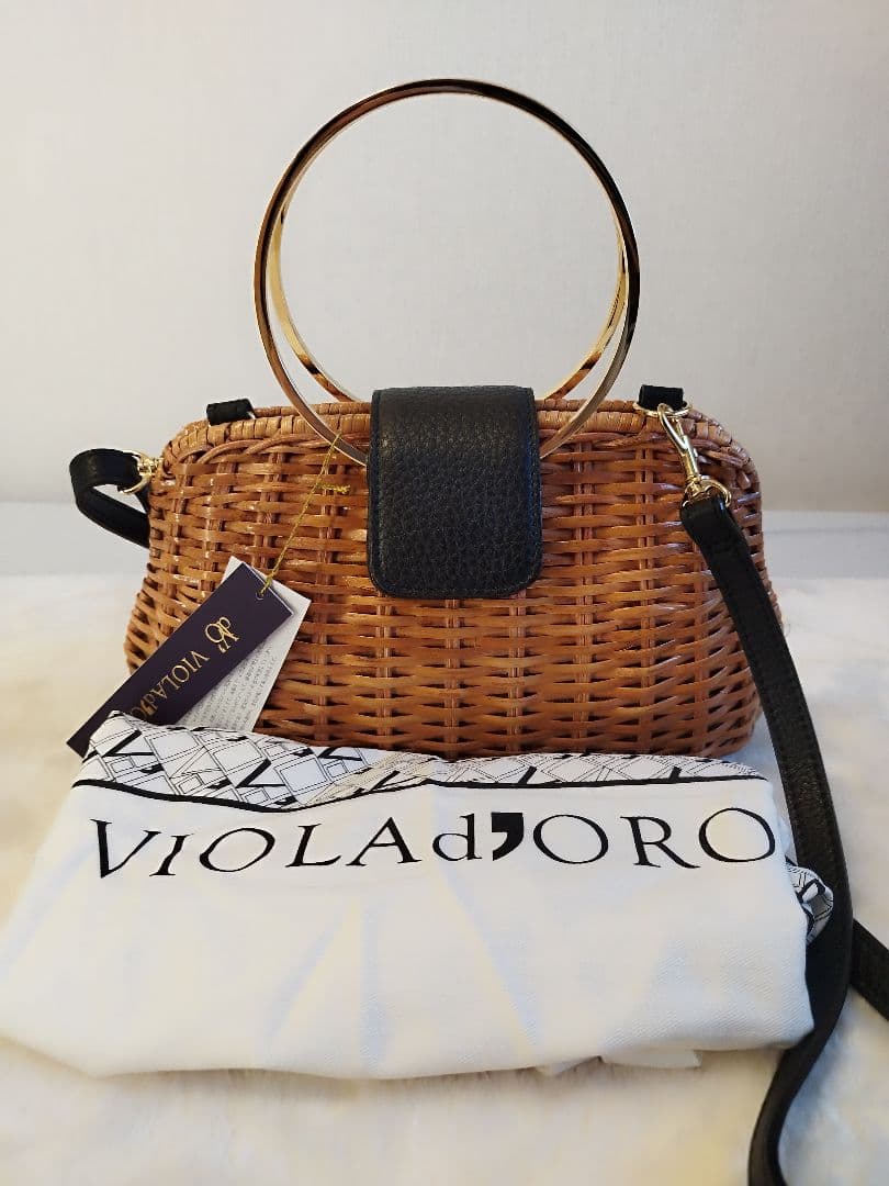VIOLAd'ORO ヴィオラドーロ ラタン ミニショルダー V8130