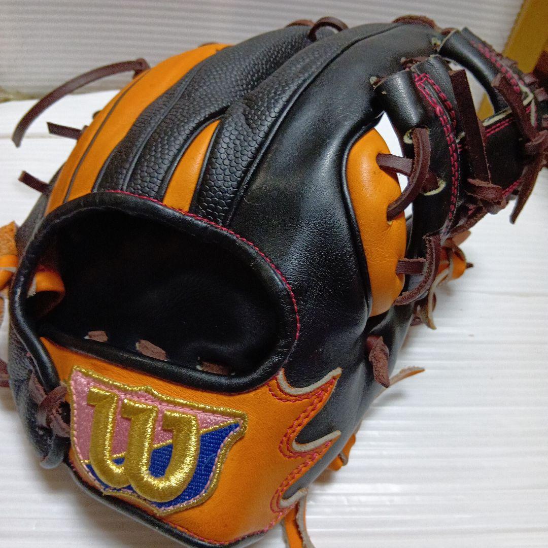 Wilson 軟式グローブ オレンジ/黒　田中賢介モデル