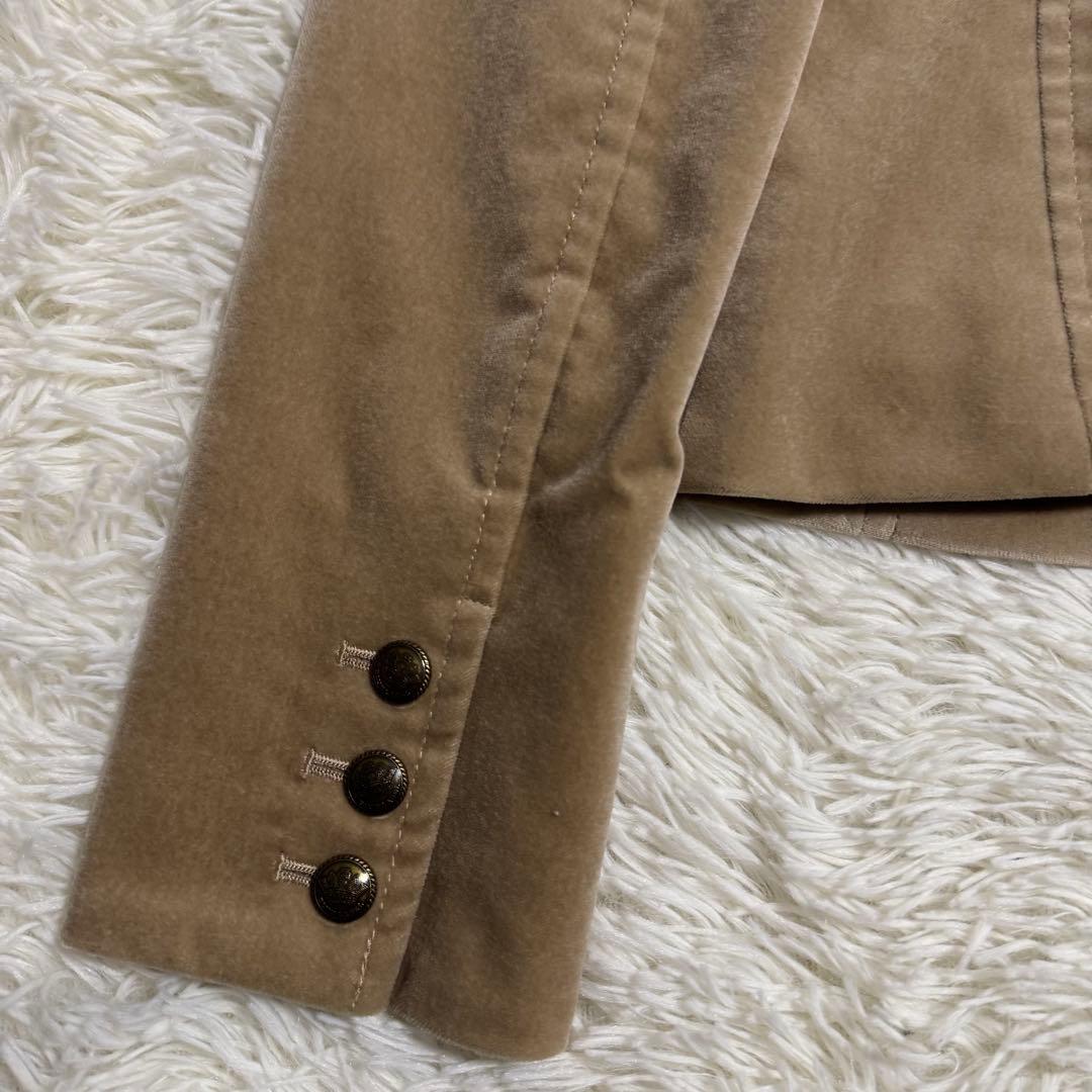 【超希少】バーバリーブルーレーベル テーラードジャケット ベロア 金ボタン