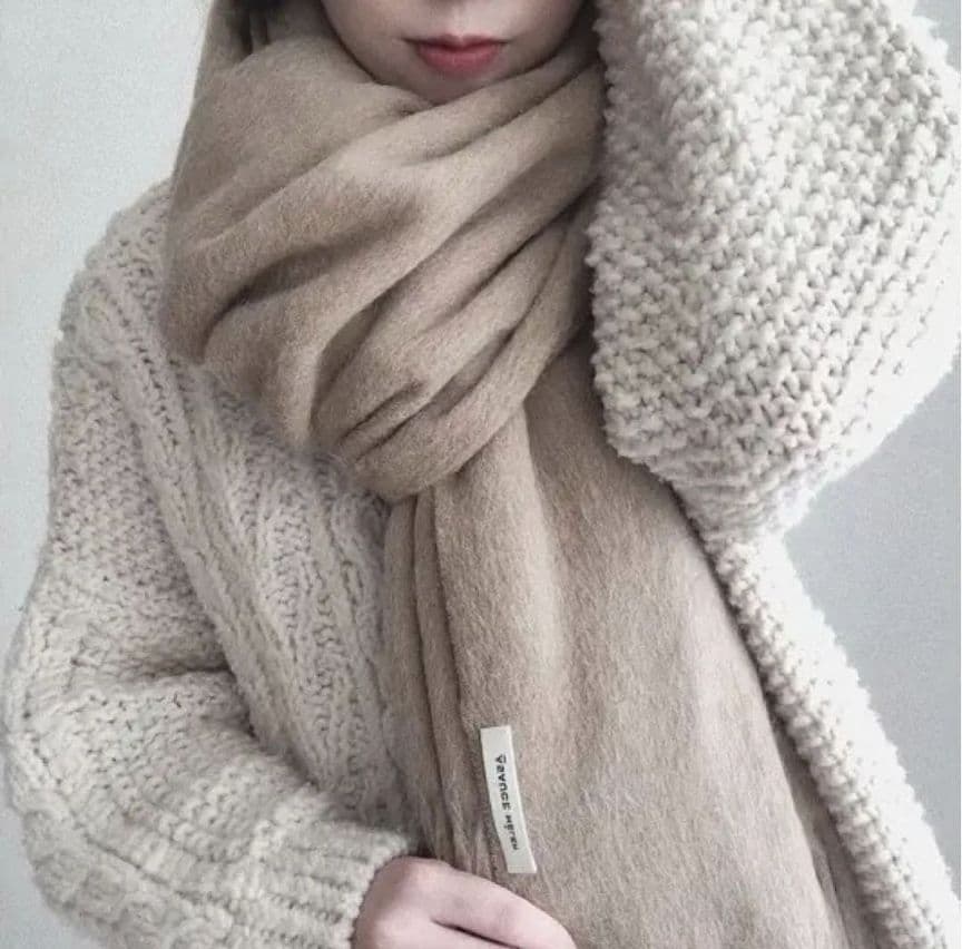 【専用】アソースメレ グレージュ キャメル ストール 大判 フリンジ付き