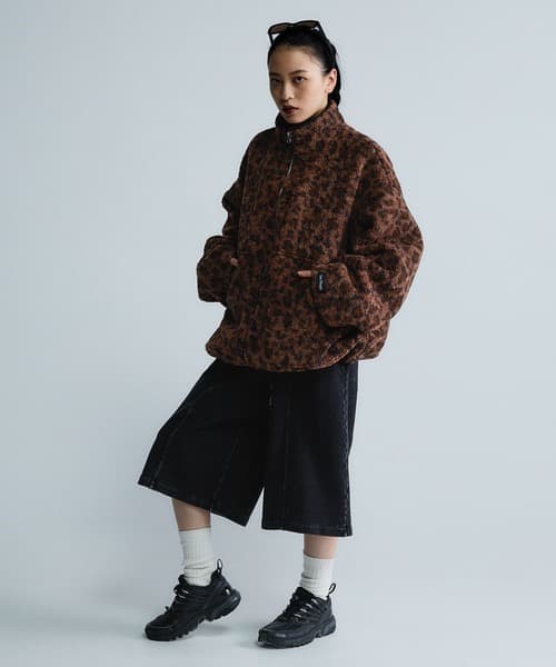 JEANASIS ジーナシス【Les Fleurs】ガラボアブルゾン レオパード