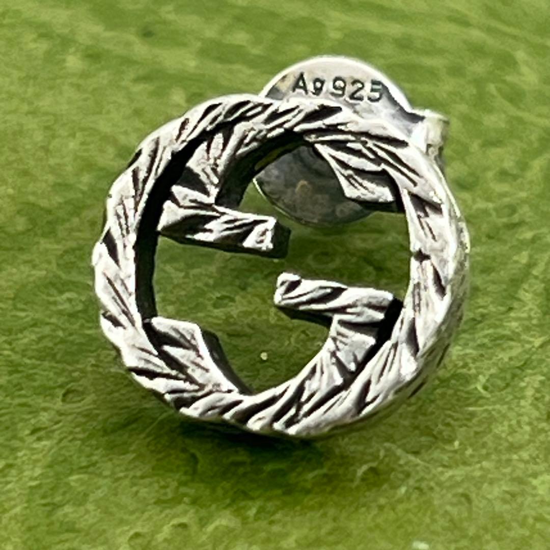 GUCCI インターロッキングg シルバー925 片耳 スタッズピアス 0501