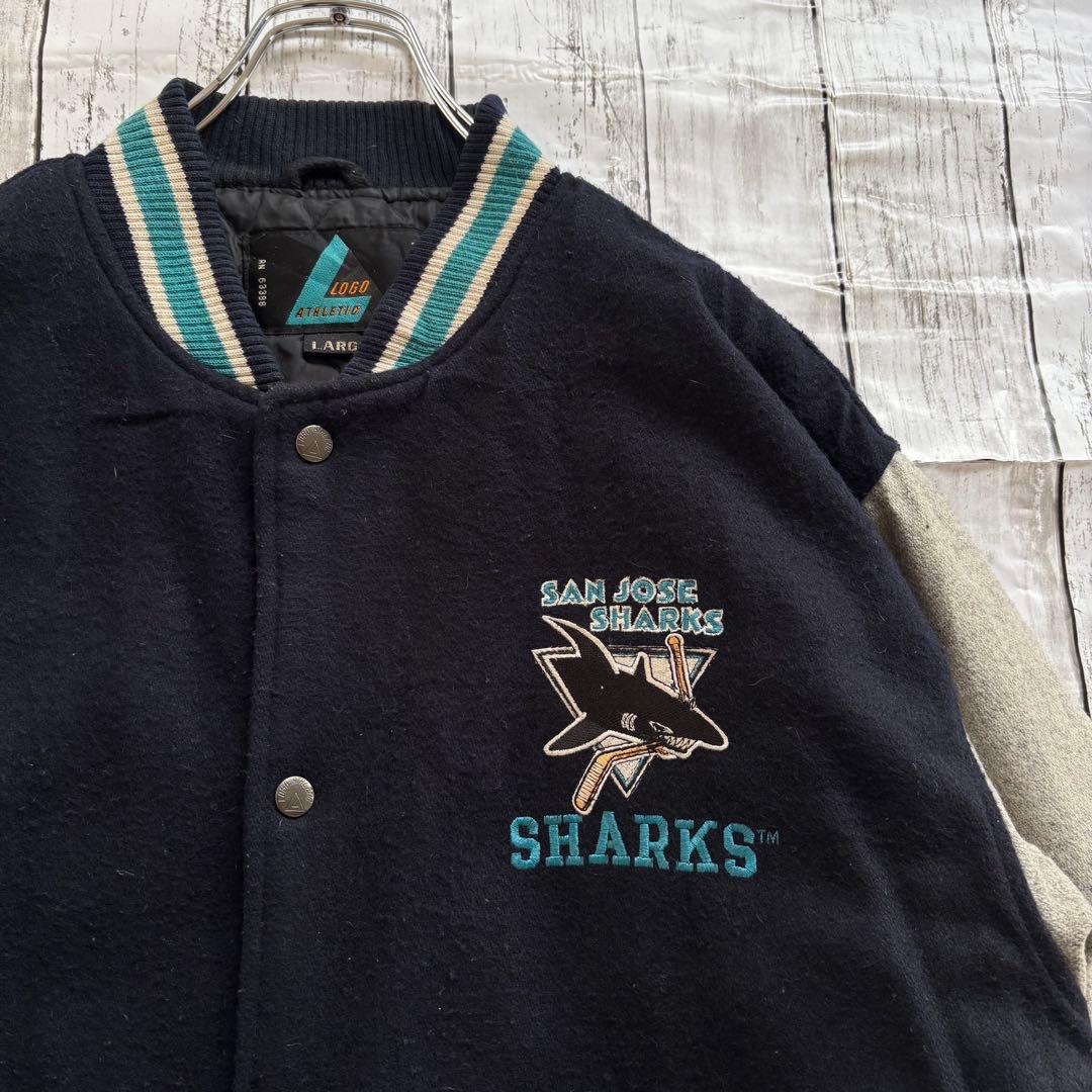 90s LOGO7 NHL SHARKS シャークス スタジャン