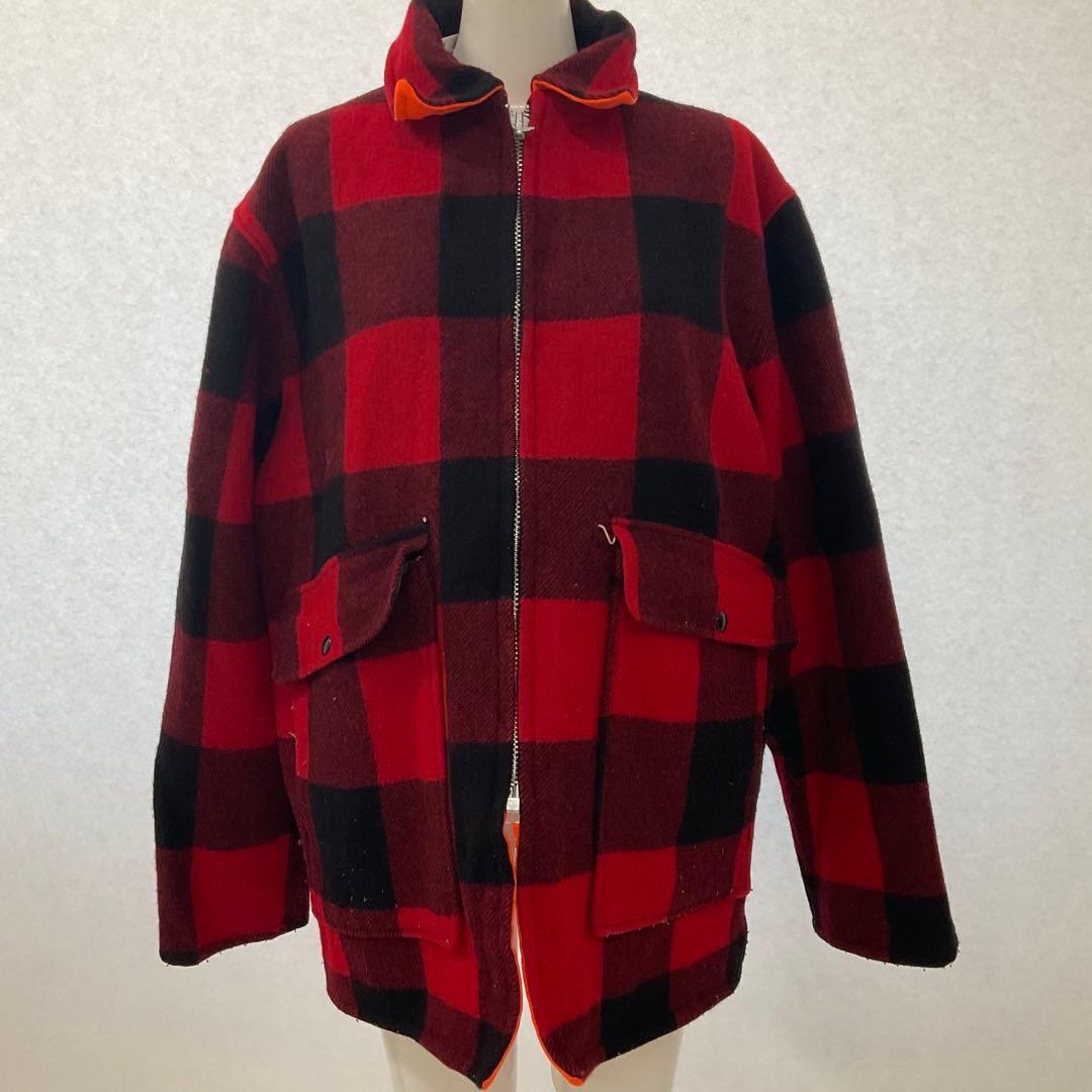 WOOLRICH 70〜80s バッファローチェックジャケット オレンジ US