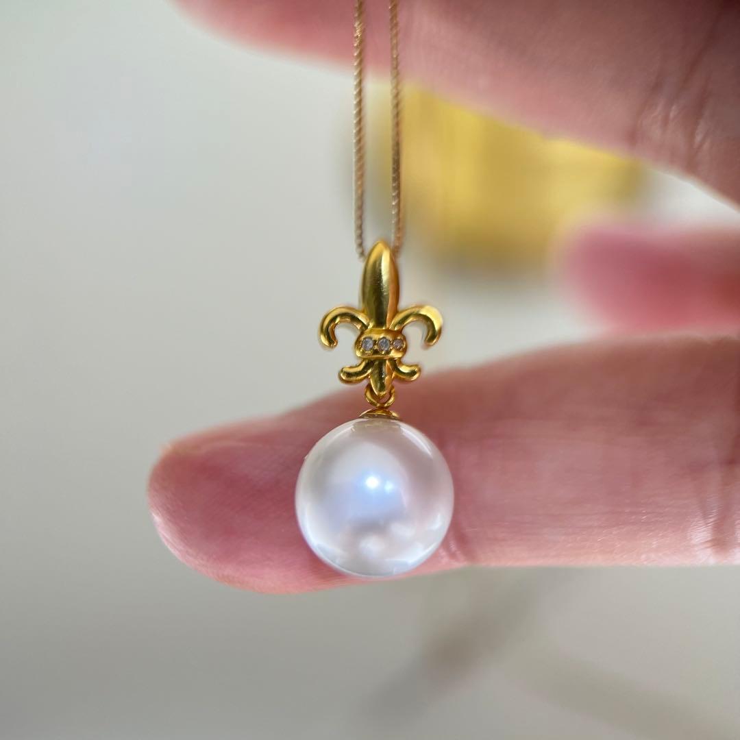 【新品】K18白蝶号真珠ペンダントトップ