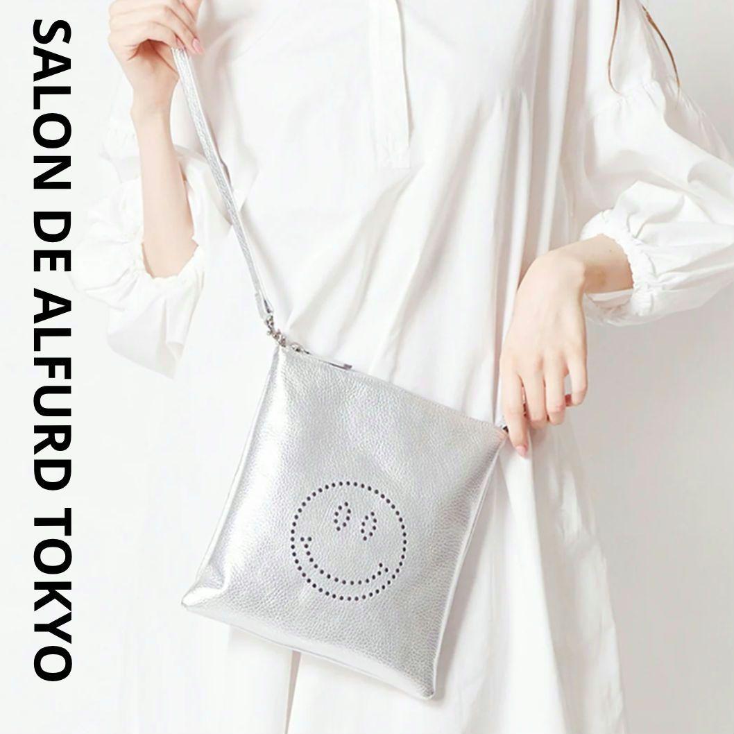 美品♪サロンドアルファード スマイル プチポシェット ショルダーバッグ シルバー