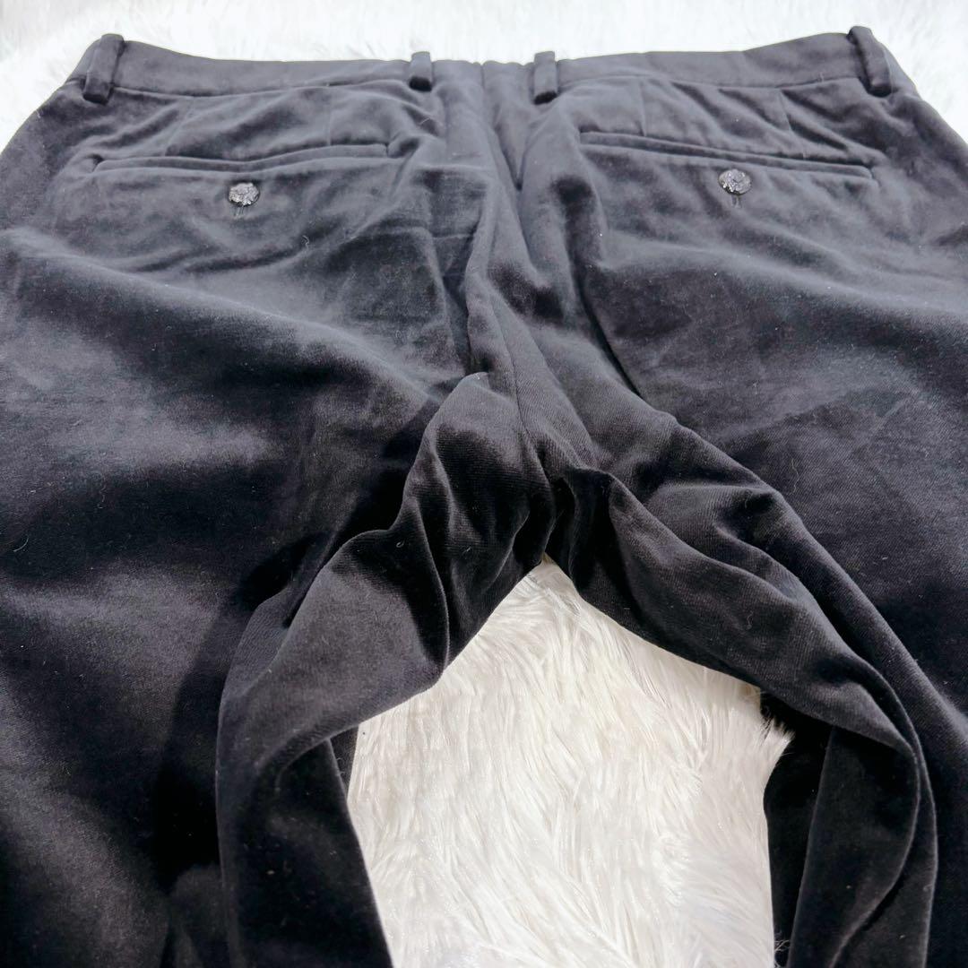 ほぼ未使用LL✨コムサマン テーラードジャケット 羊革 ベルベット メタルボタン