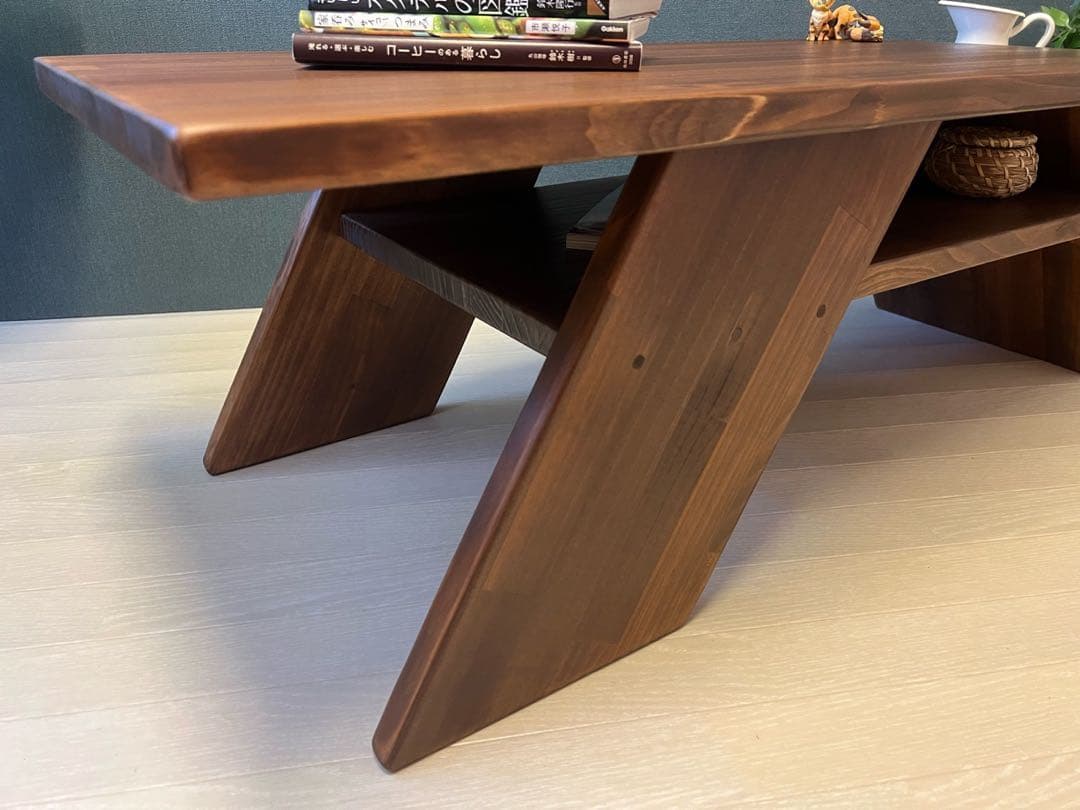 【送料無料】 ローテーブル アングル脚 110cm 45cm パイン Br