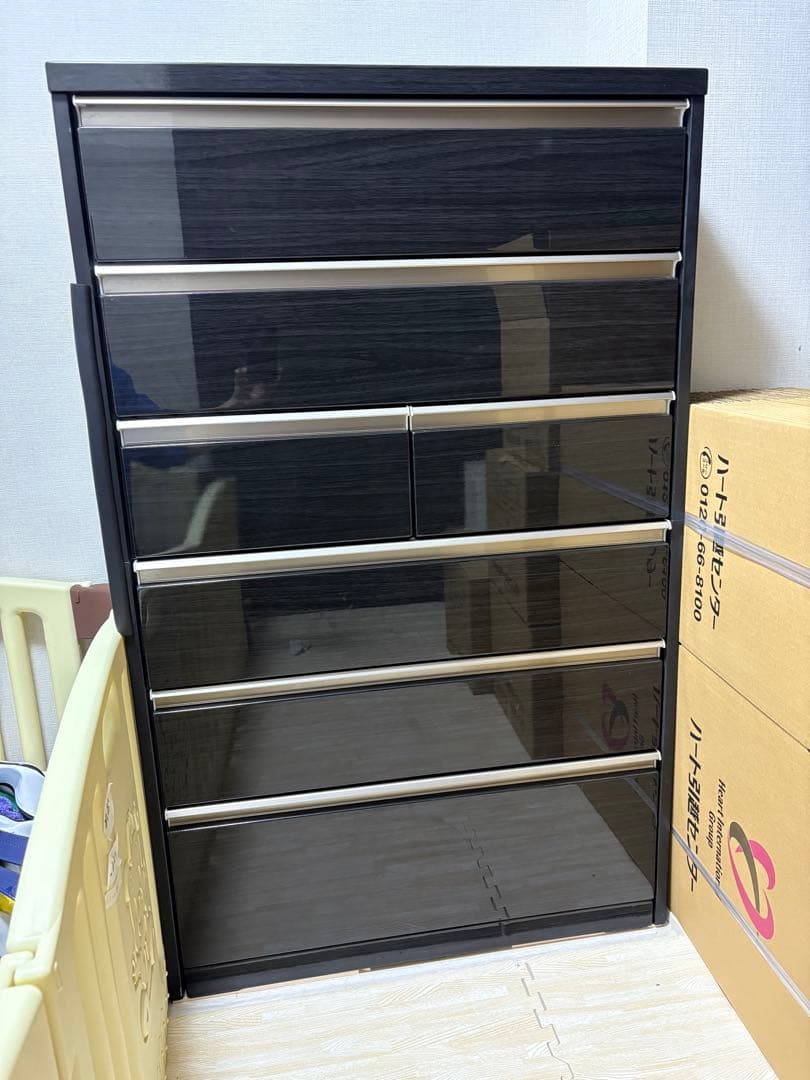 【美品】整理タンス アスター 80HC ブラック 黒 チェスト