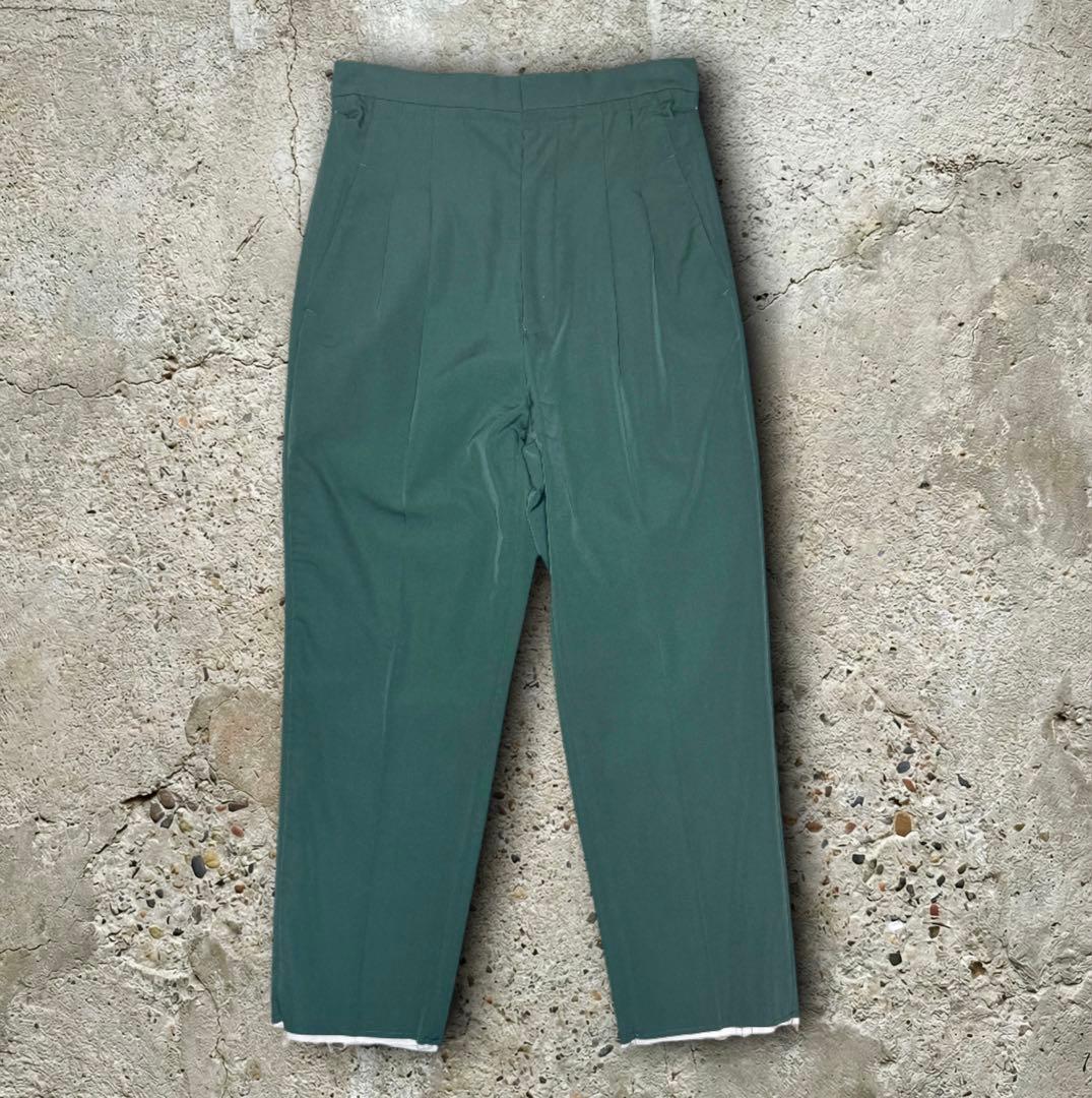 AMBUSH ヘムカットオフ スラックス パンツ カーキ レイヤード