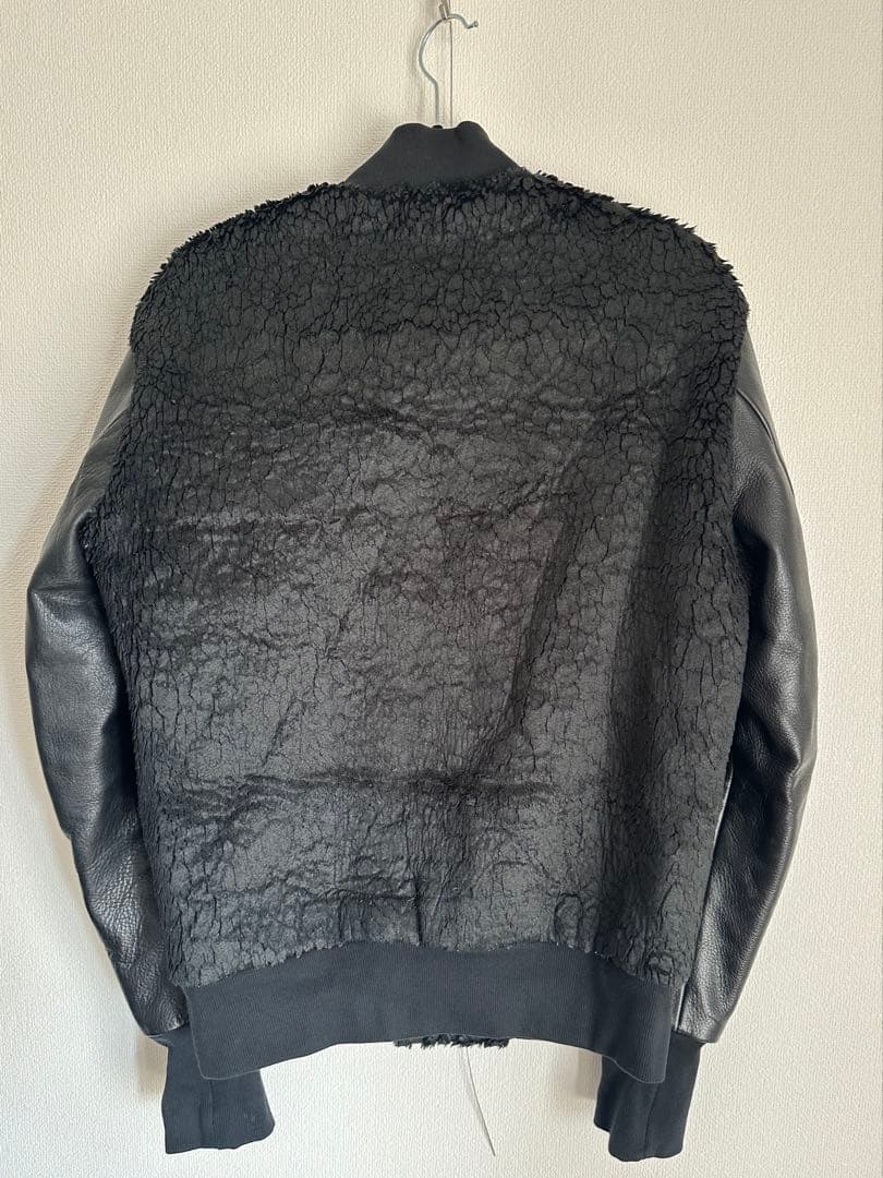 ジャケット・アウター leather switch crush boa stadium jacket