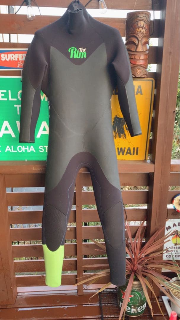 The Rim セミドライウエットスーツ ブラック/グリーン